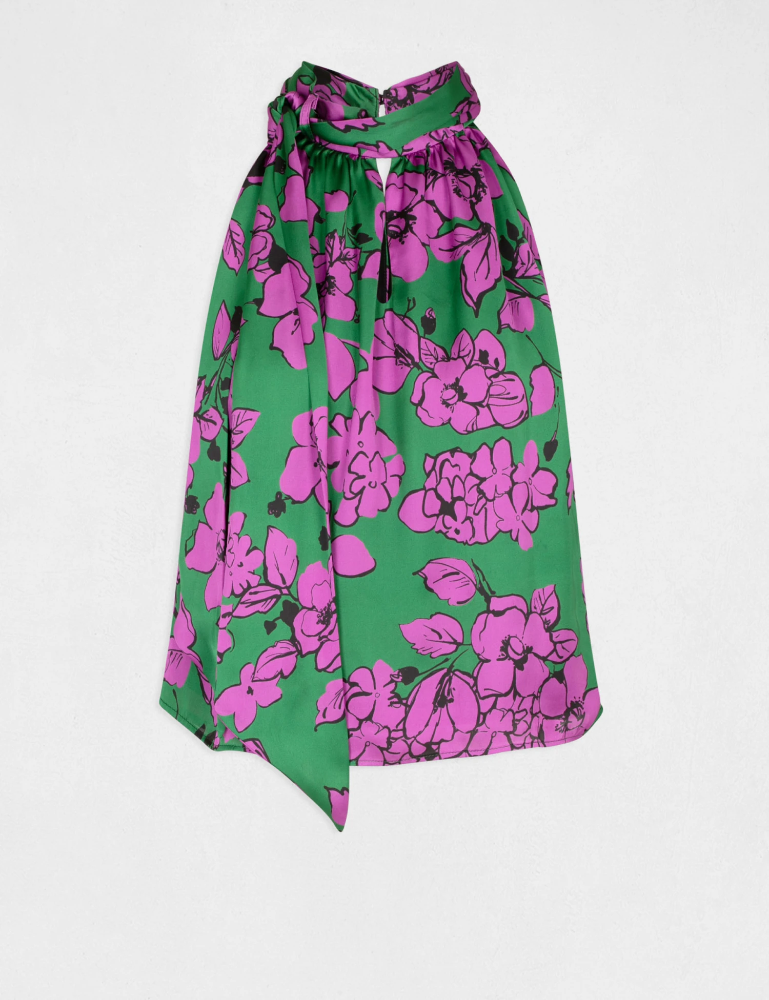 Blouse Sans Manches Imprimé Floral Violet Femme – Image 4