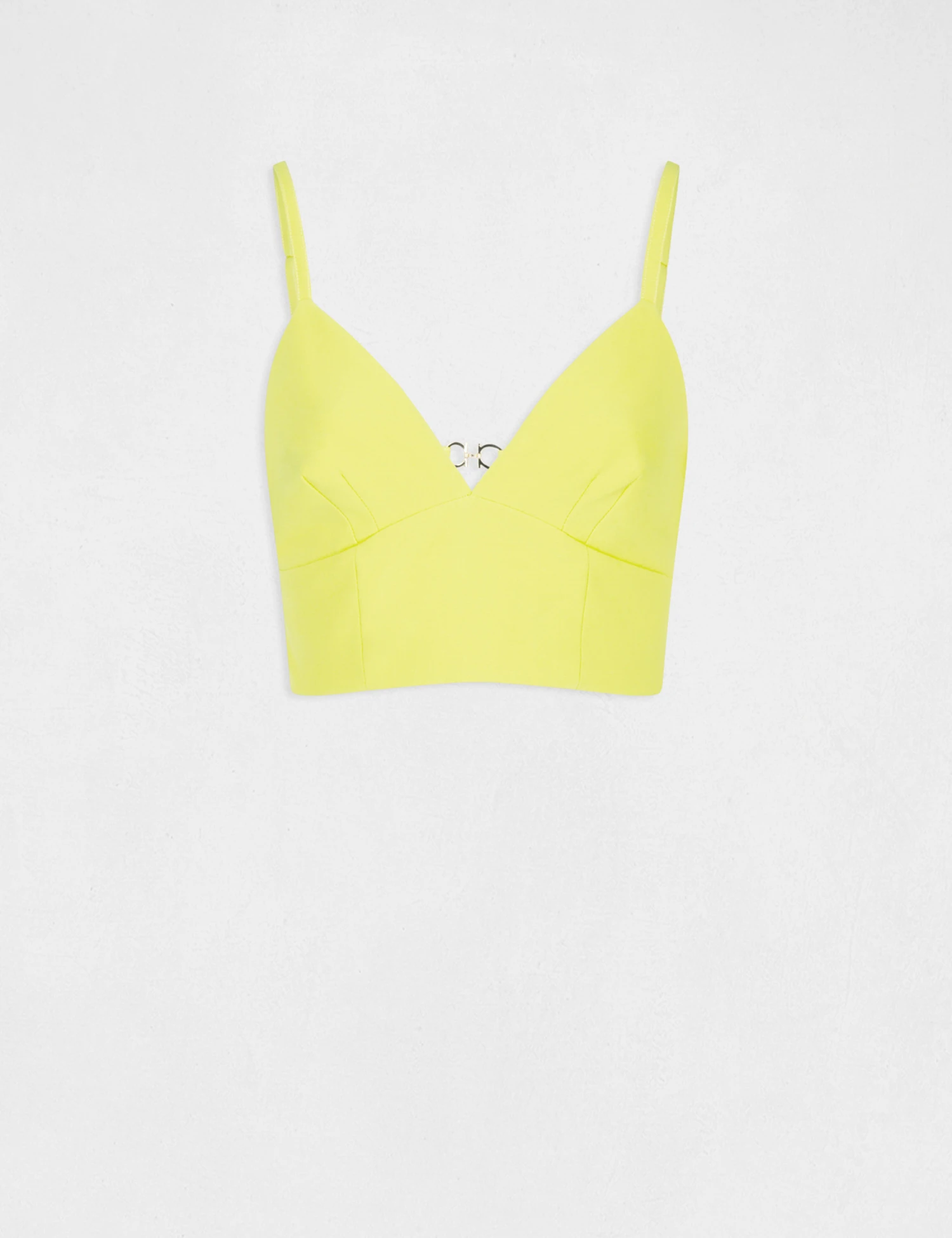 Bustier Crop Top à Ornement Dos Jaune Femme – Image 4