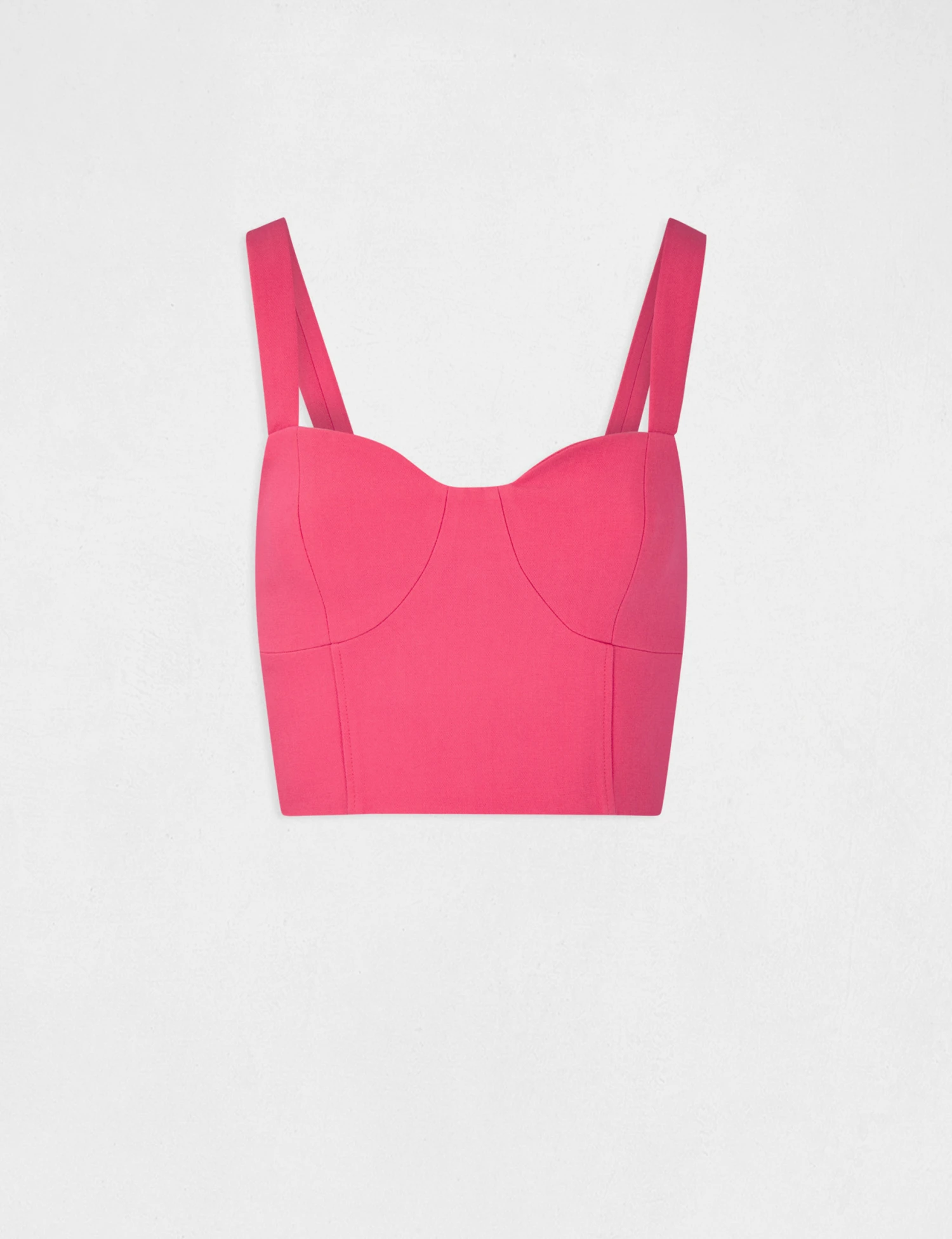 Bustier Crop Top Zippé Rose Moyen Femme – Image 4