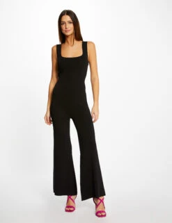 Combinaison En Tricot Large Ă Bretelles Noir Femme