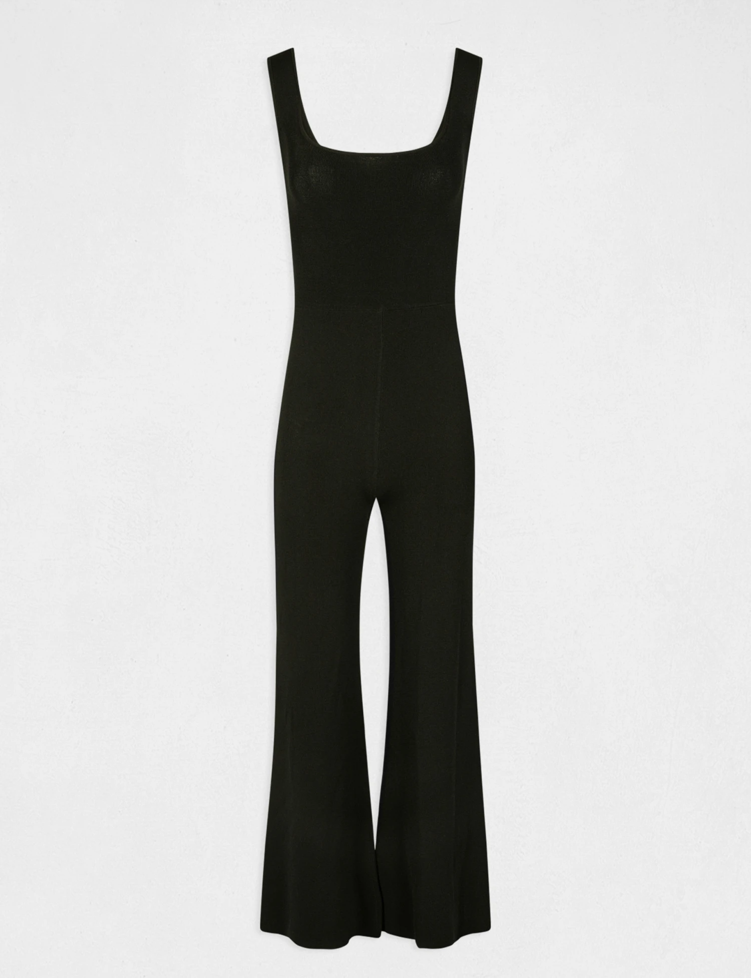 Combinaison En Tricot Large à Bretelles Noir Femme – Image 4