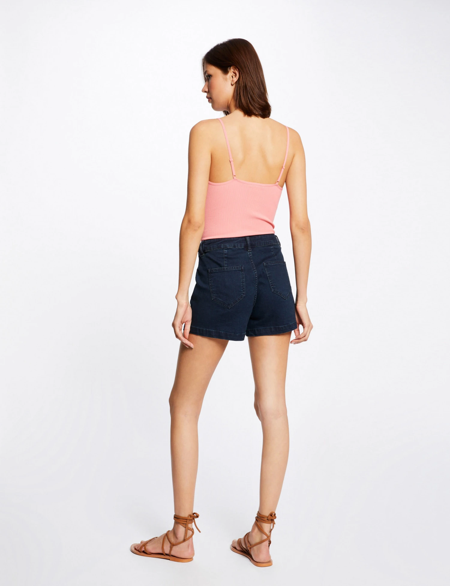 Débardeur Bretelles Fines à Col En V Corail Femme – Image 2