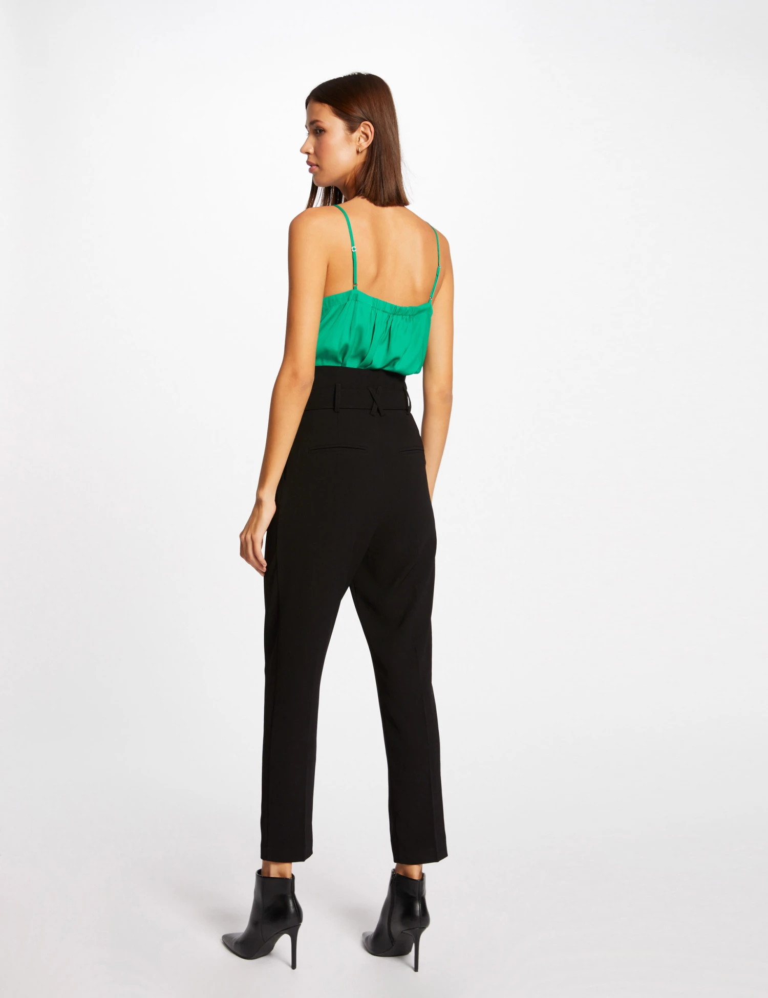 Débardeur Bretelles Fines Avec Boutons Vert Moyen Femme – Image 2