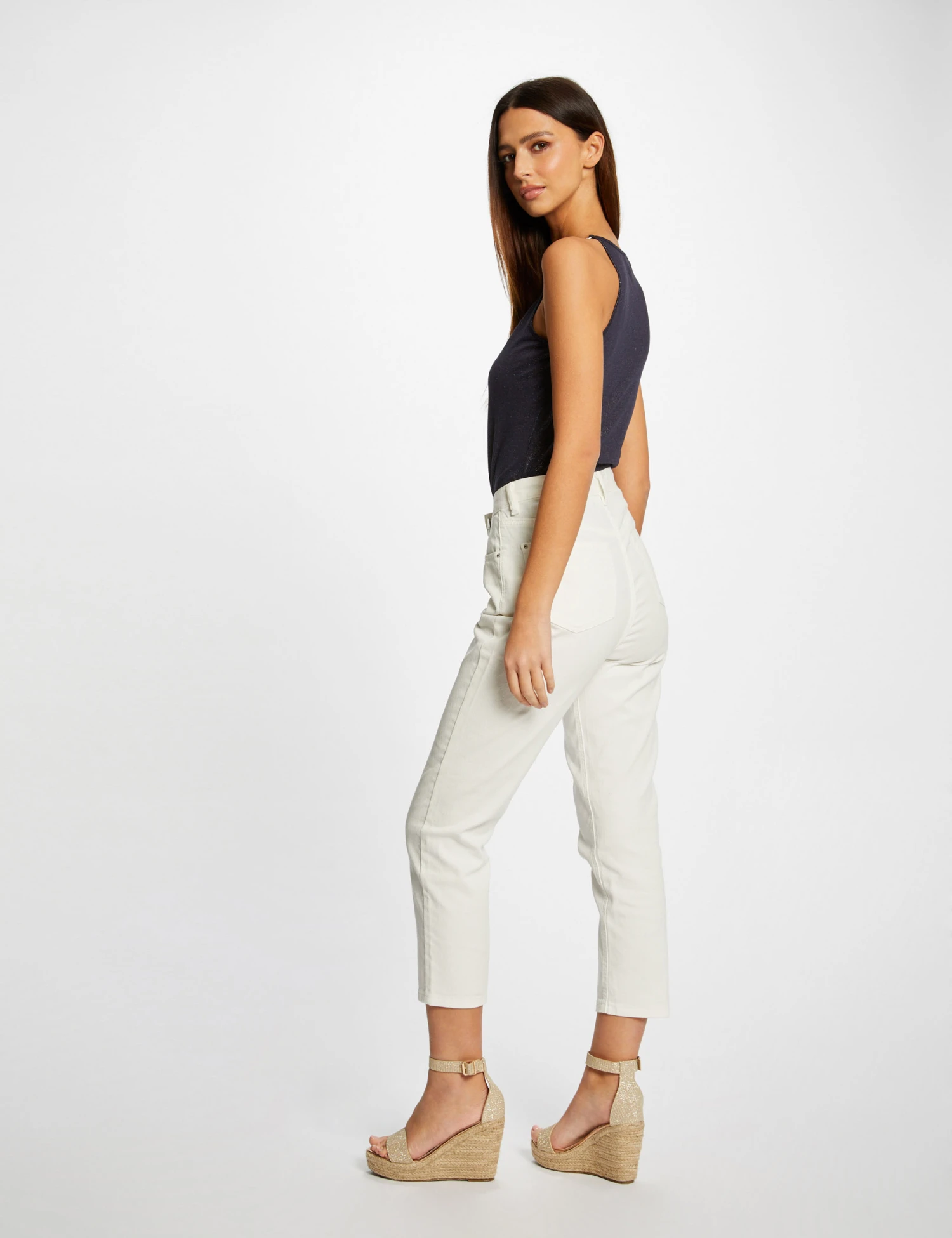 Débardeur Bretelles Fines Avec Chaînes Marine Femme – Image 2