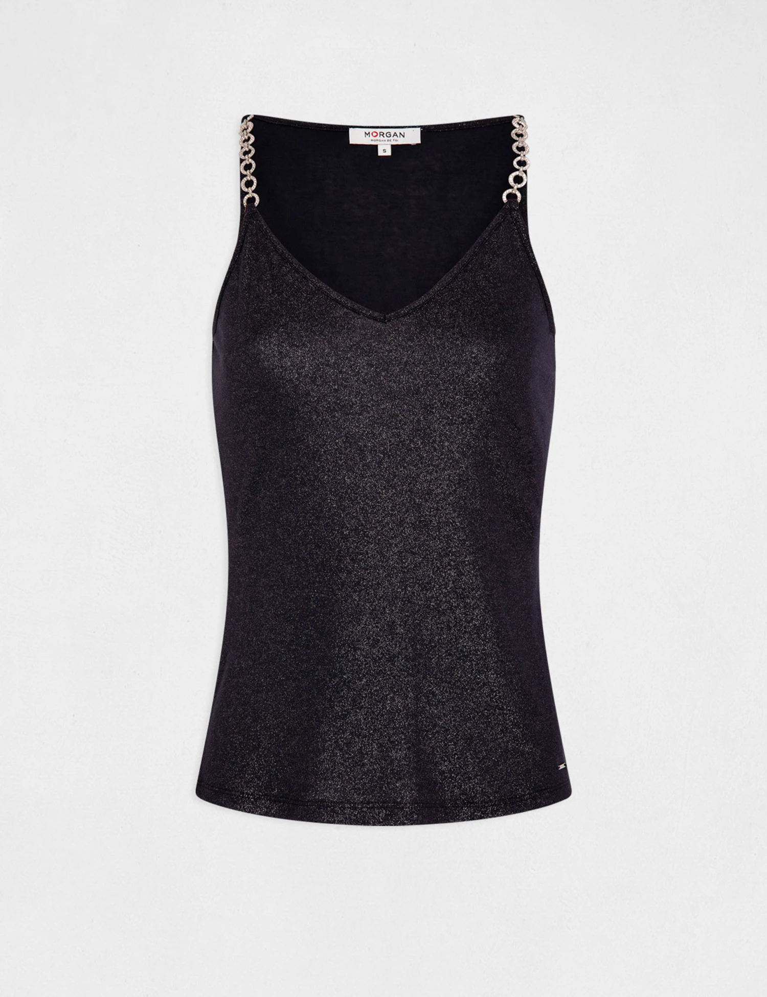 Débardeur Bretelles Fines Avec Chaînes Marine Femme – Image 4