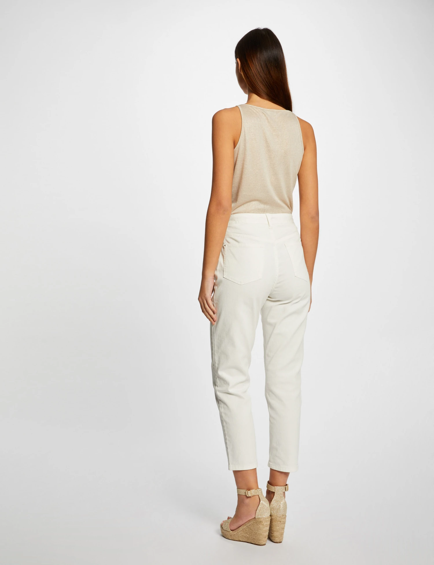 Débardeur Bretelles Fines Avec Chaînes Sable Femme – Image 2