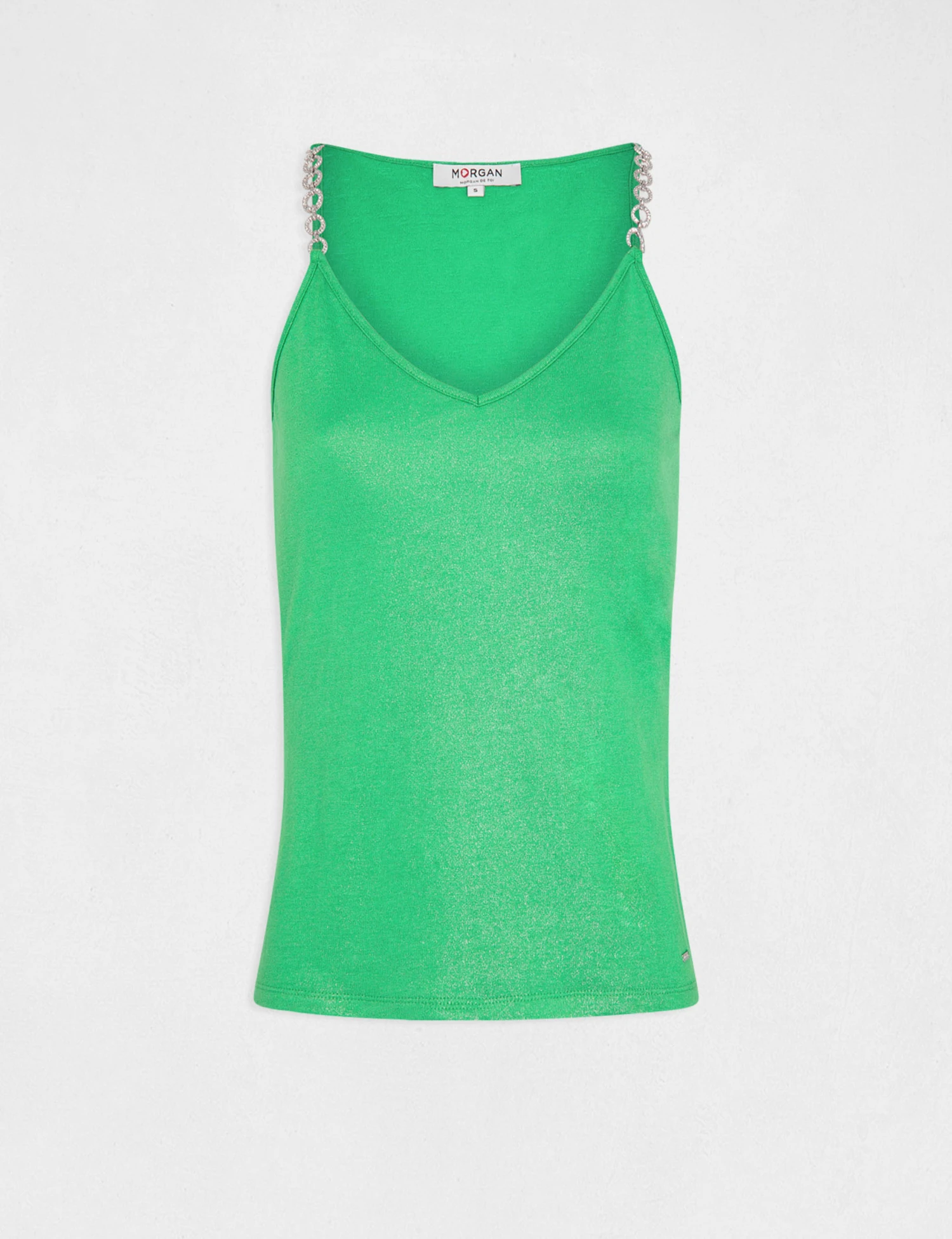 Débardeur Bretelles Fines Avec Chaînes Vert Femme – Image 4