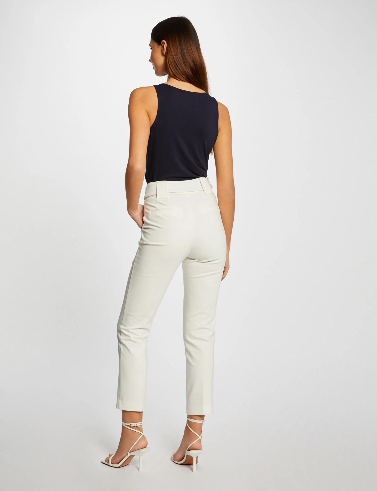 Débardeur Bretelles Fines Avec Dentelle Marine Femme – Image 2