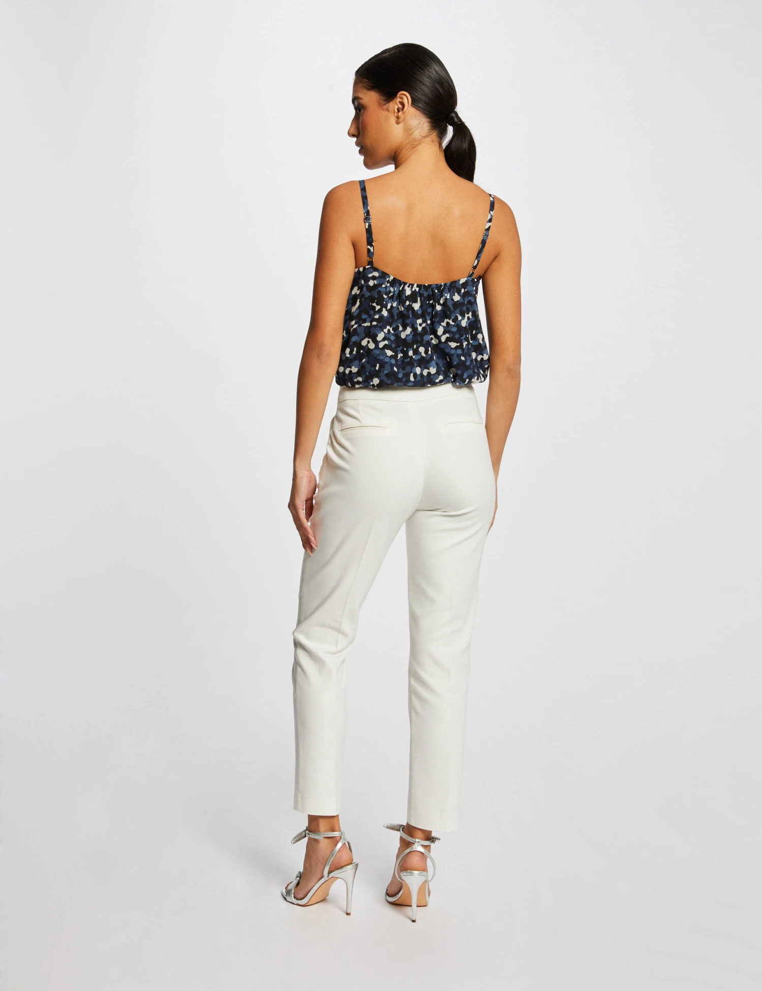 Débardeur Bretelles Fines Imprimé Bleu Femme – Image 2