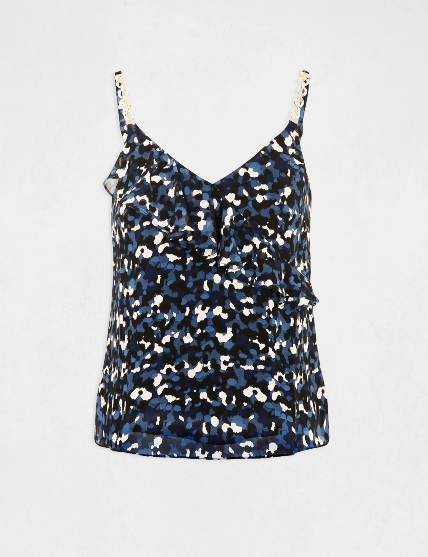 Débardeur Bretelles Fines Imprimé Bleu Femme – Image 4