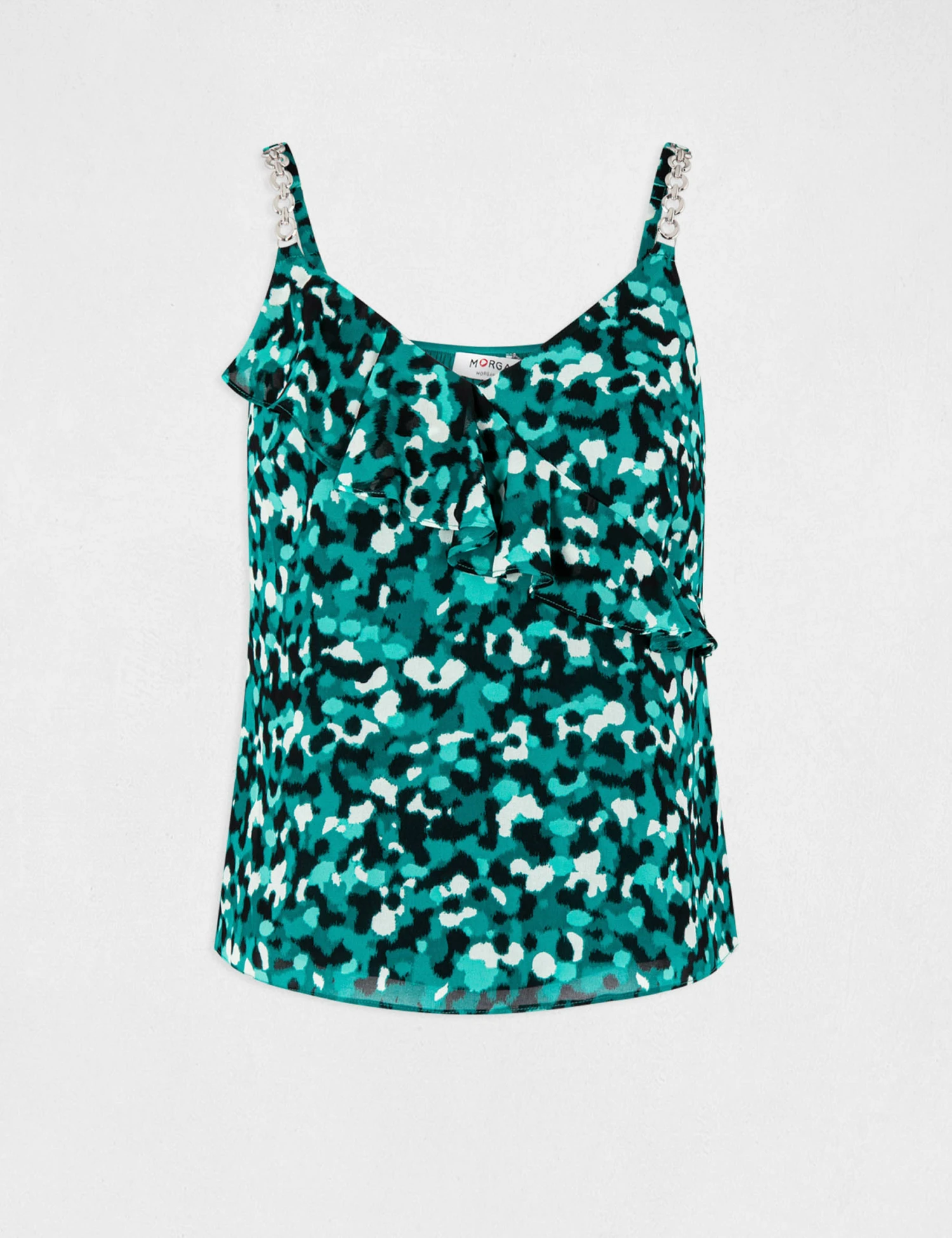Débardeur Bretelles Fines Imprimé Vert Femme – Image 4
