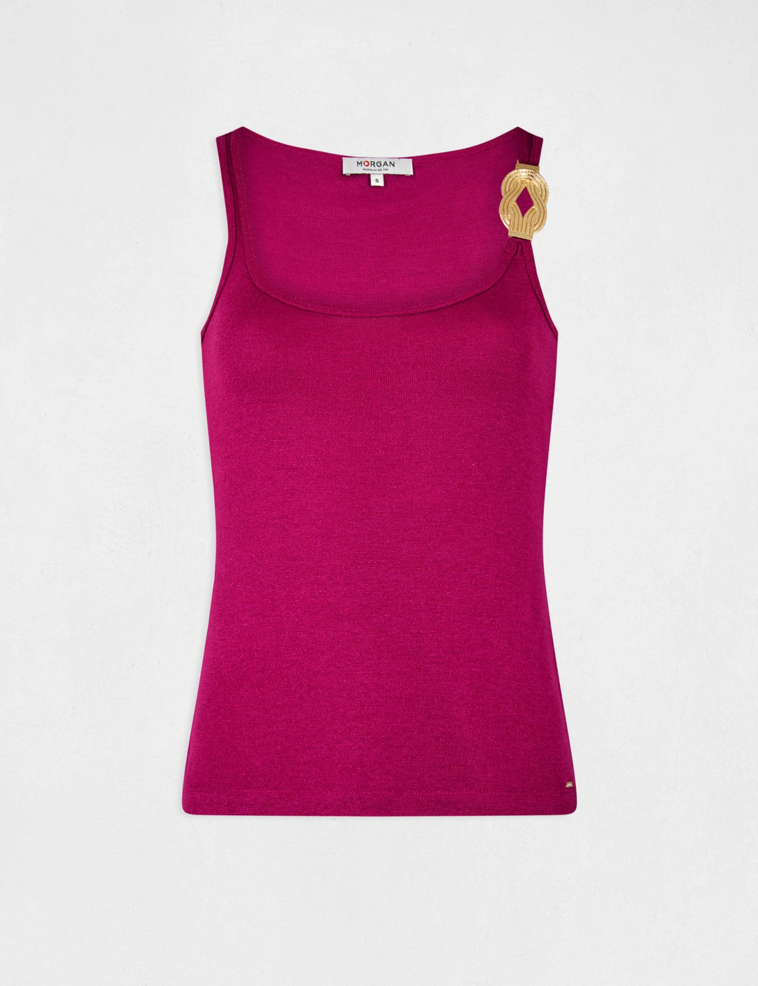 Débardeur Bretelles Larges à Ornement Framboise Femme – Image 4