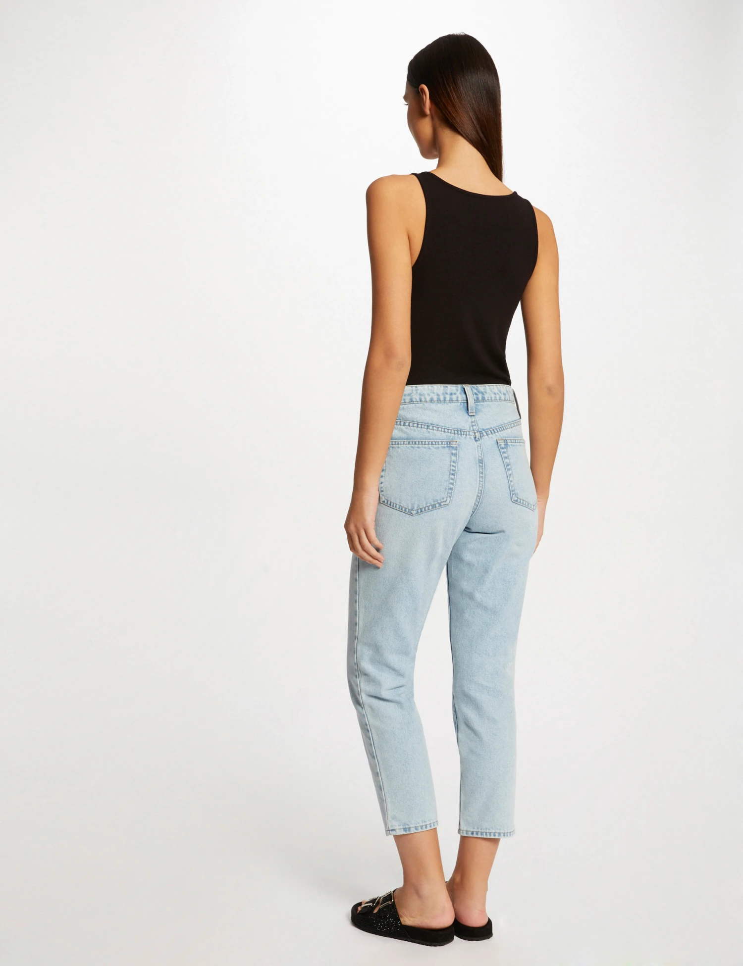 Débardeur Bretelles Larges à Ornements Noir Femme – Image 2