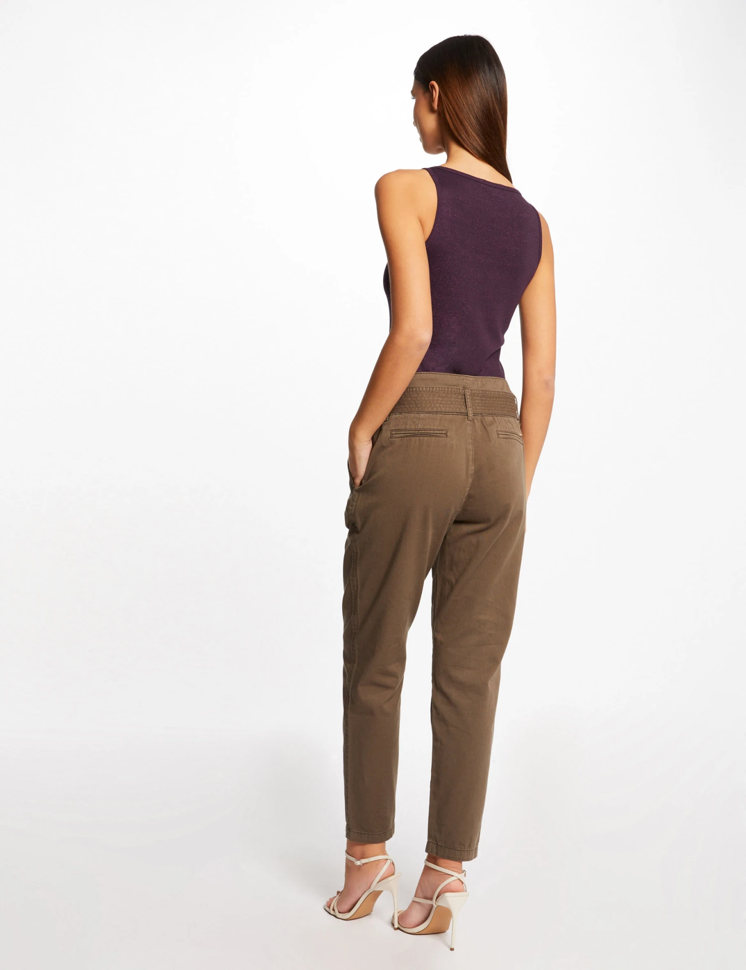 Débardeur Bretelles Larges Avec Chaînes Prune Femme – Image 2