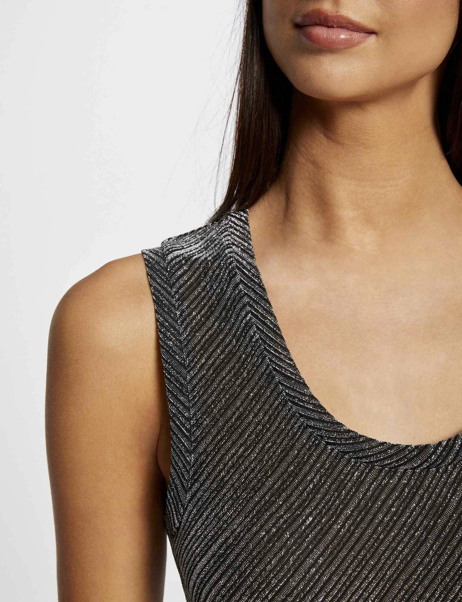 Débardeur Bretelles Larges Col Rond Argente Femme – Image 5