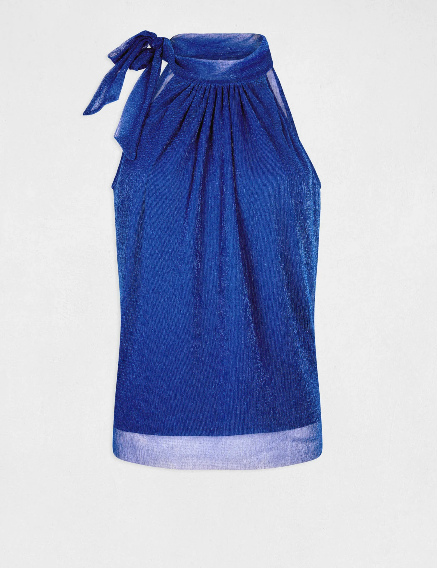 Débardeur Encolure Américaine Avec Noeud Bleu Femme – Image 4