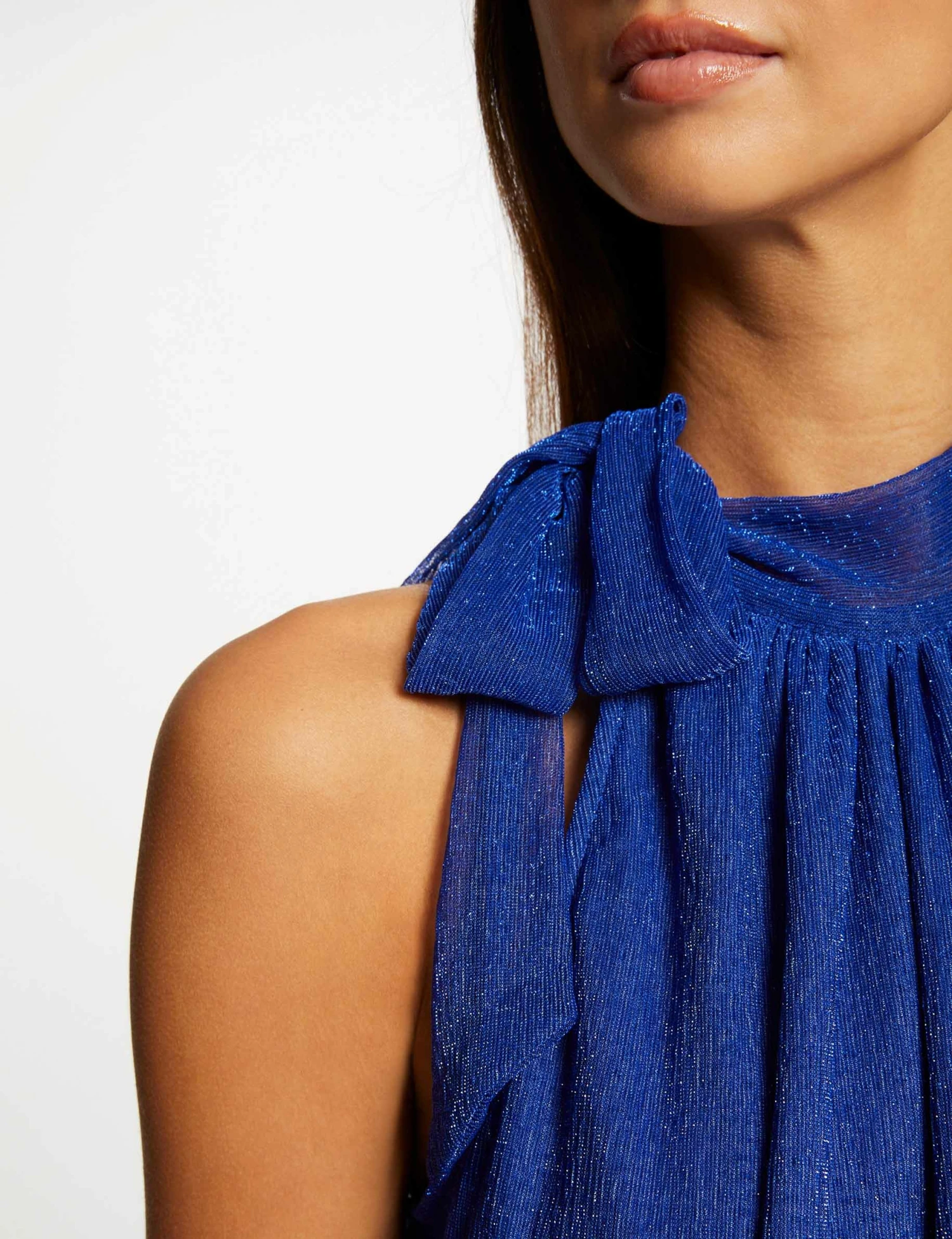 Débardeur Encolure Américaine Avec Noeud Bleu Femme – Image 5