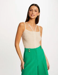 Débardeur Pull à Bretelles Vieux Rose Femme