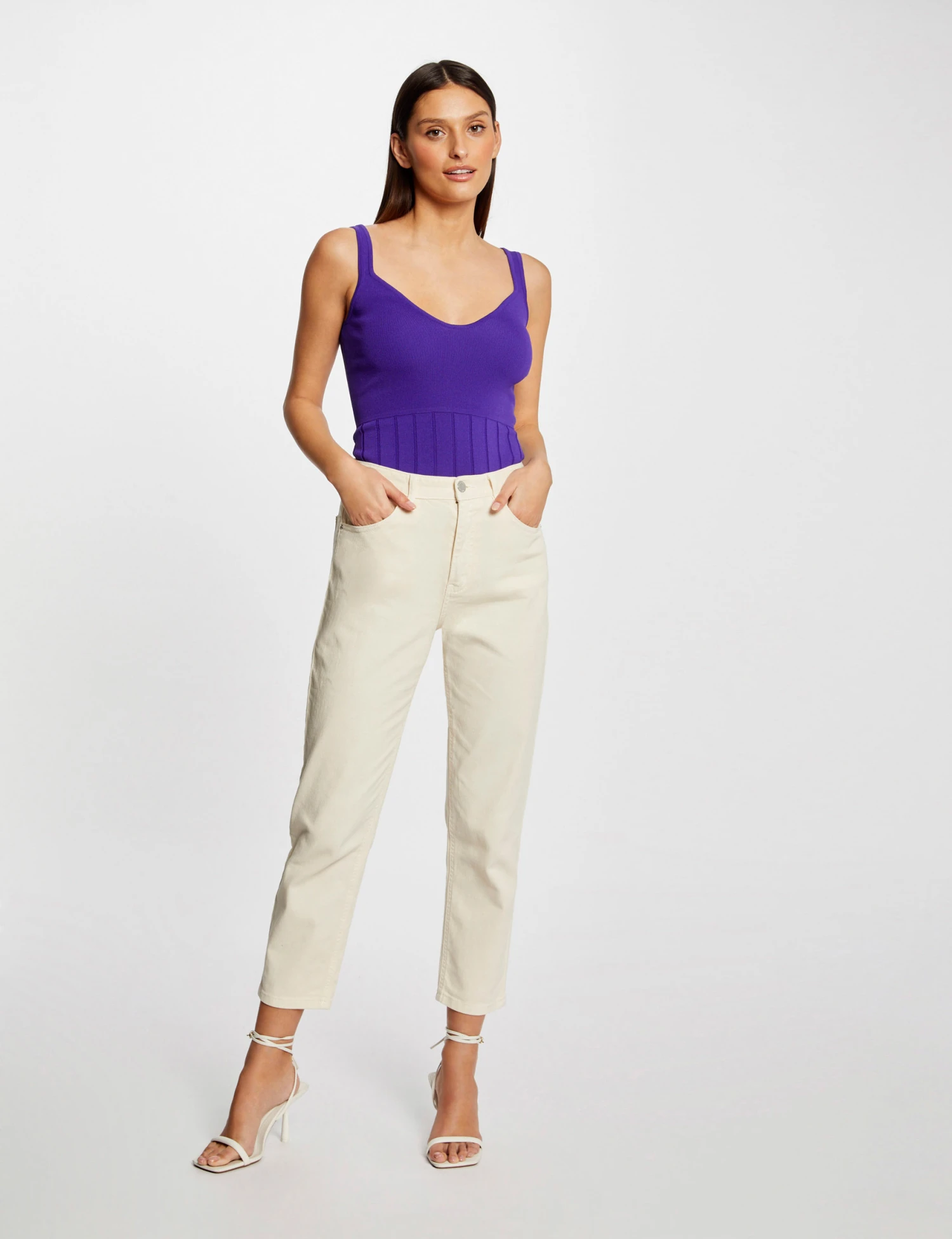 Débardeur Pull à Bretelles Violet Femme – Image 3