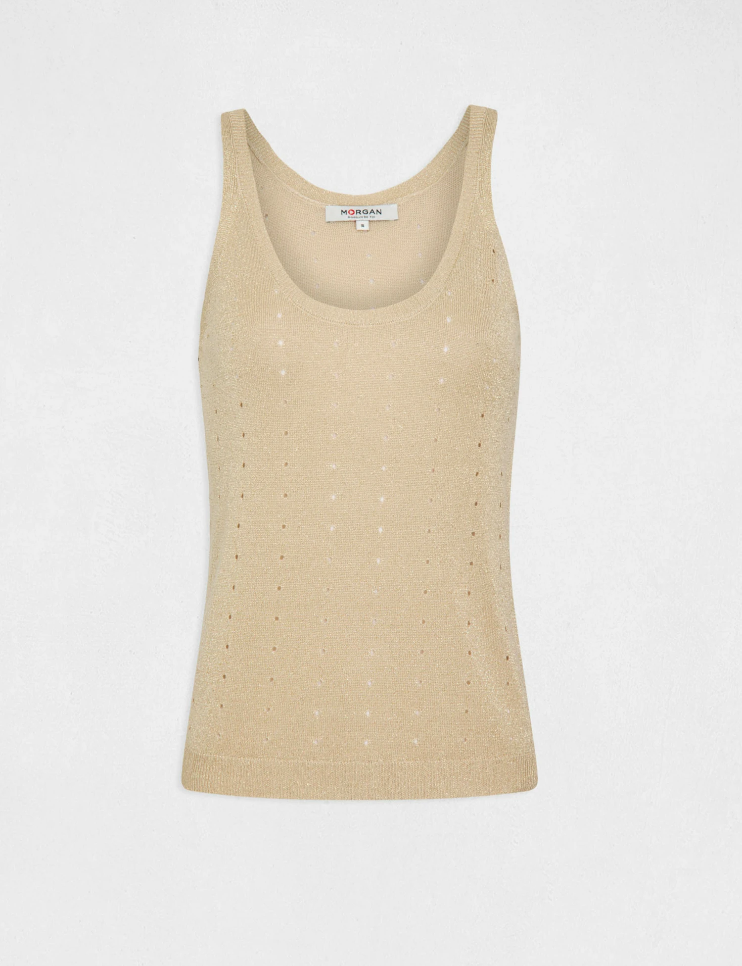 Débardeur Pull Avec Bretelles Beige Femme – Image 4