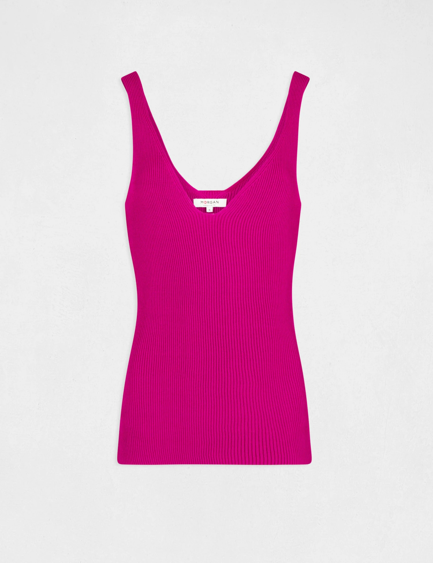 Débardeur Pull Avec Col En V Framboise Femme – Image 4