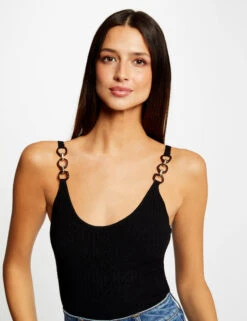 Débardeur Pull Avec Détails Chaînes Noir Femme