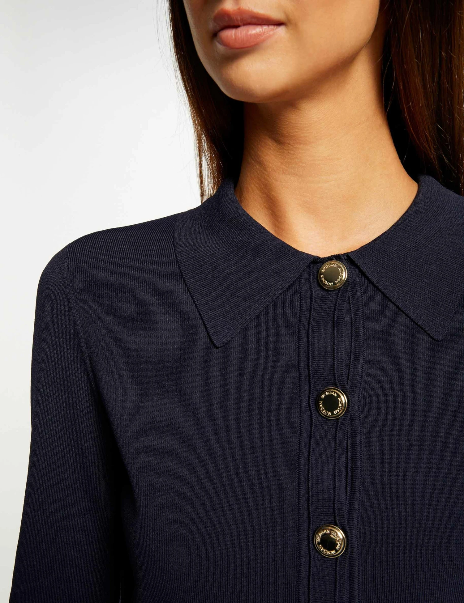 Gilet Boutonné Col à Revers Marine Femme – Image 5