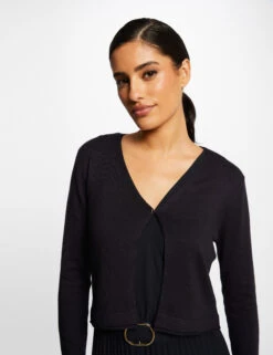 Gilet Manches Longues Ă Col En V Marine Femme