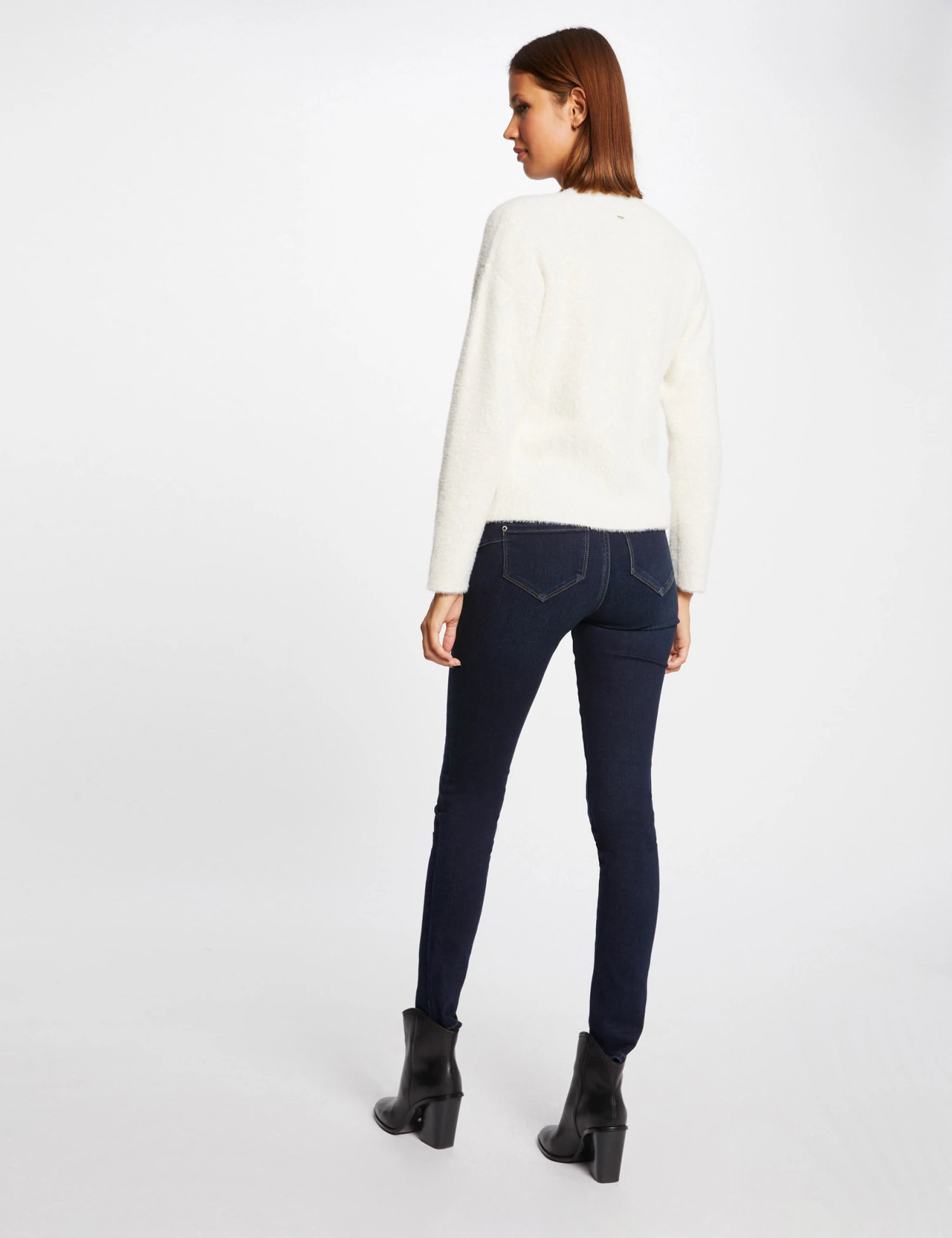 Gilet Manches Longues Avec Col En V Ivoire Femme – Image 2