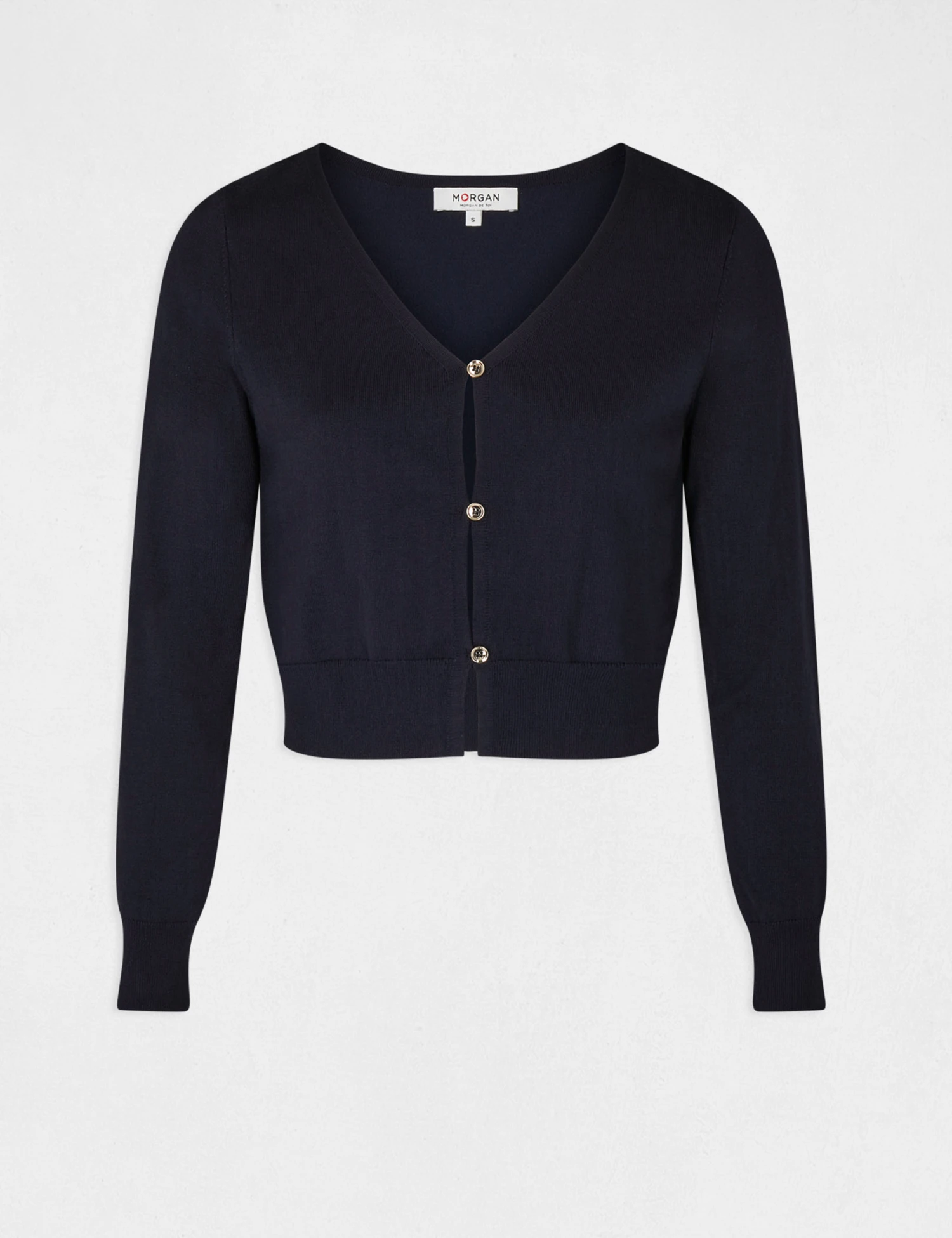 Gilet Manches Longues Boutonné Marine Femme – Image 4