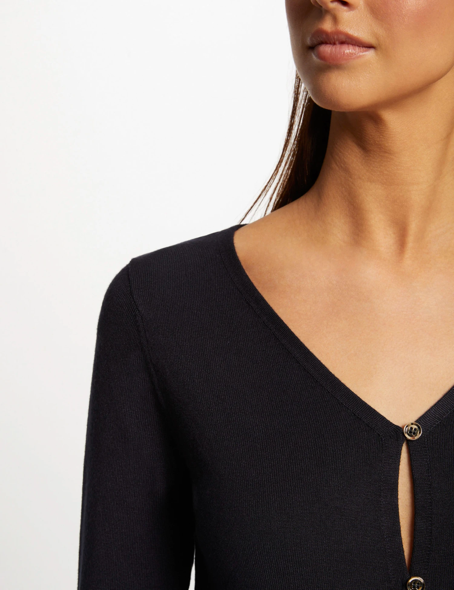 Gilet Manches Longues Boutonné Marine Femme – Image 5