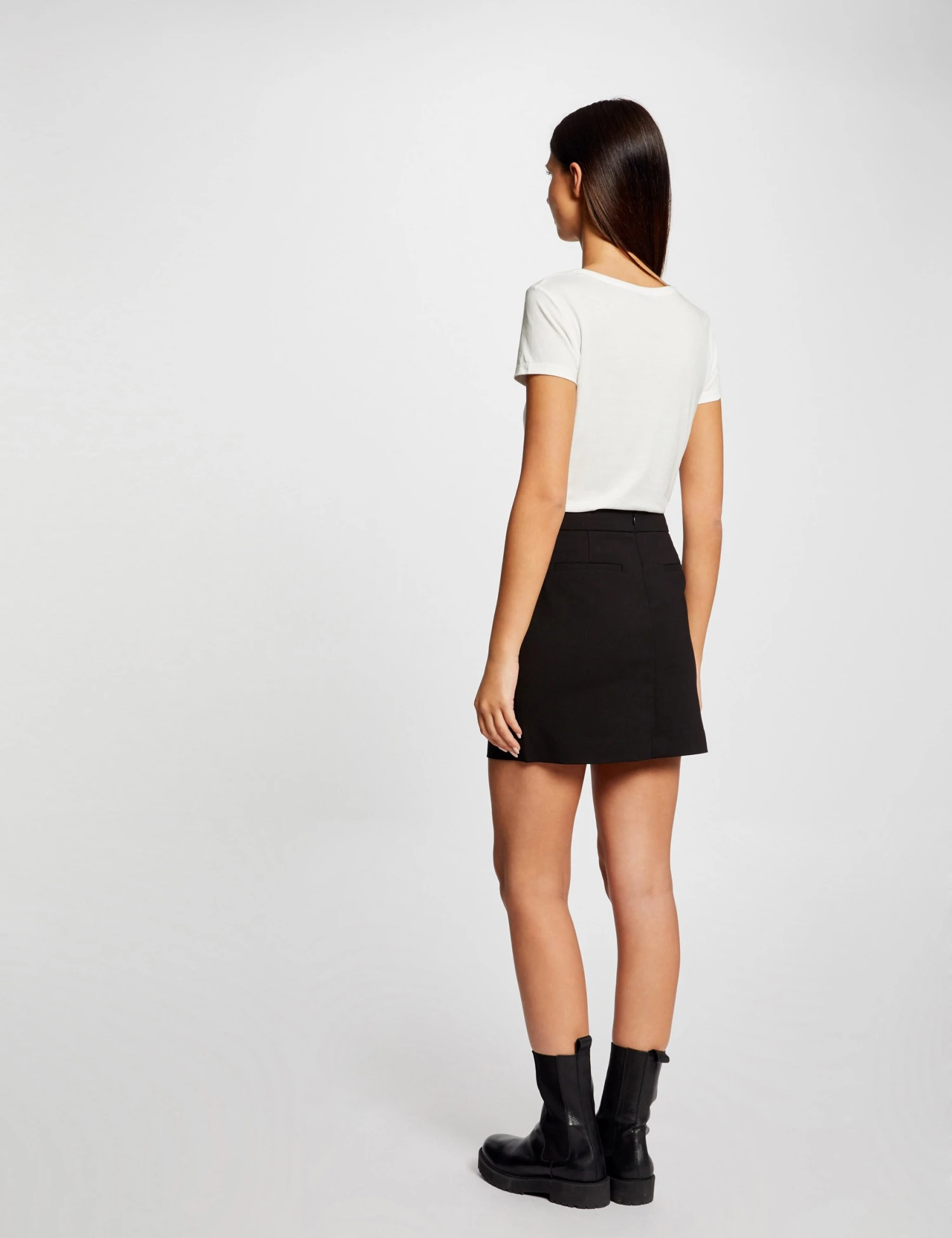 Jupe Droite à Pont Noir Femme – Image 2