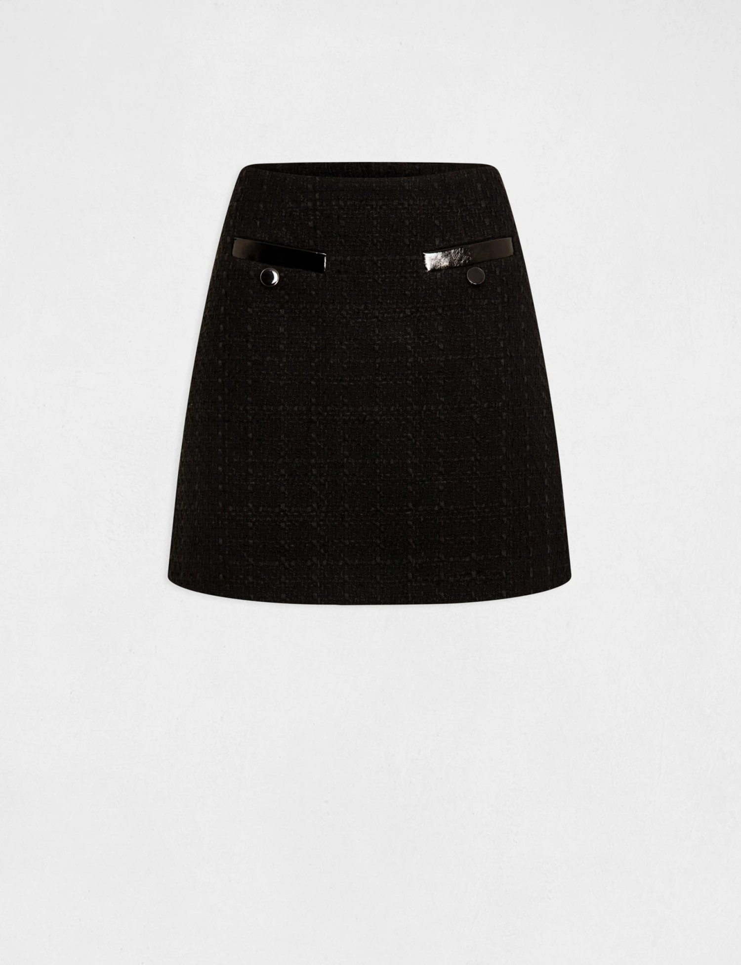 Jupe Droite Détails Vinyle Noir Femme – Image 4