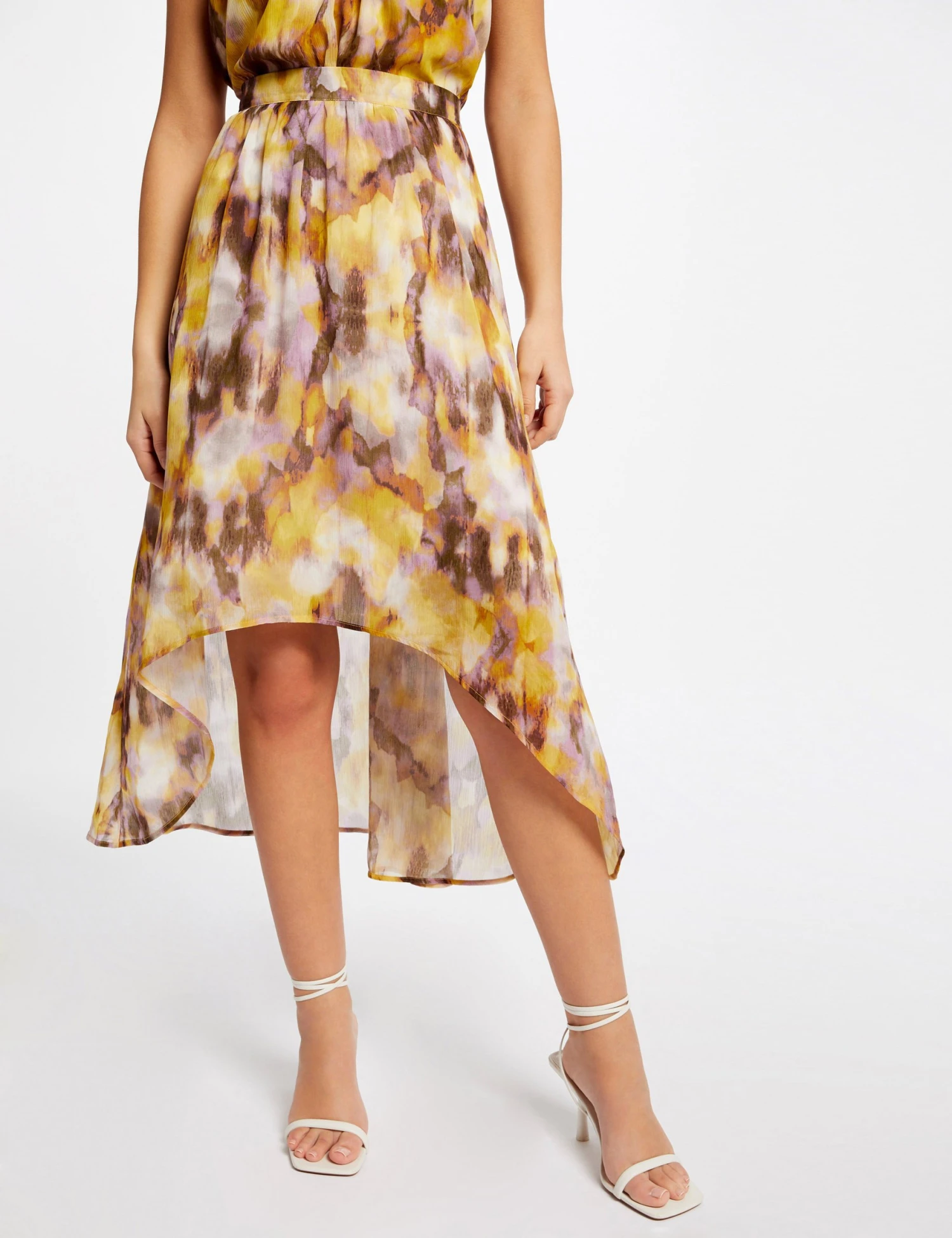 Jupe évasée Asymétrique Imprimé Abstrait Multico Femme – Image 3