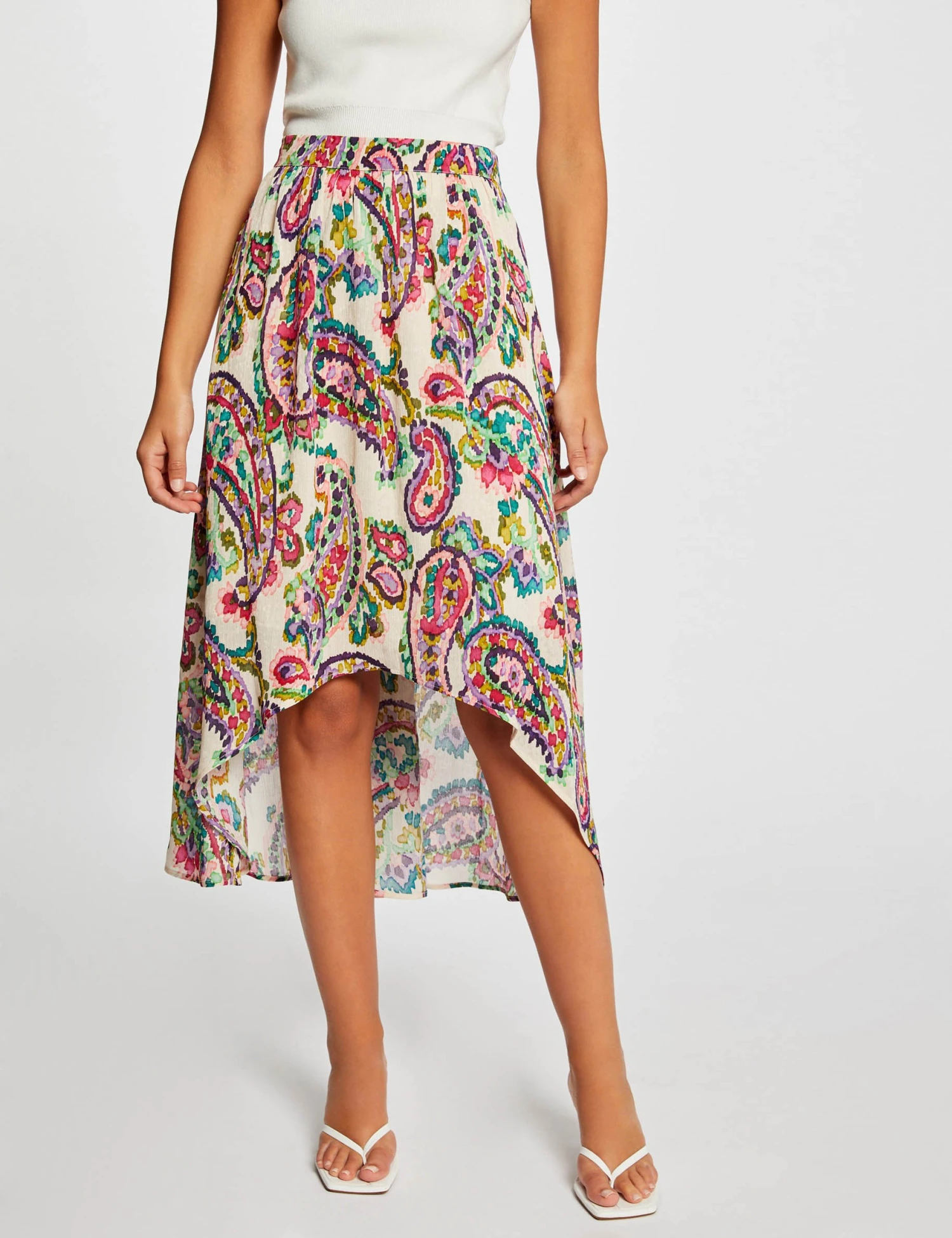 Jupe évasée Asymétrique Imprimée Multico Femme – Image 3