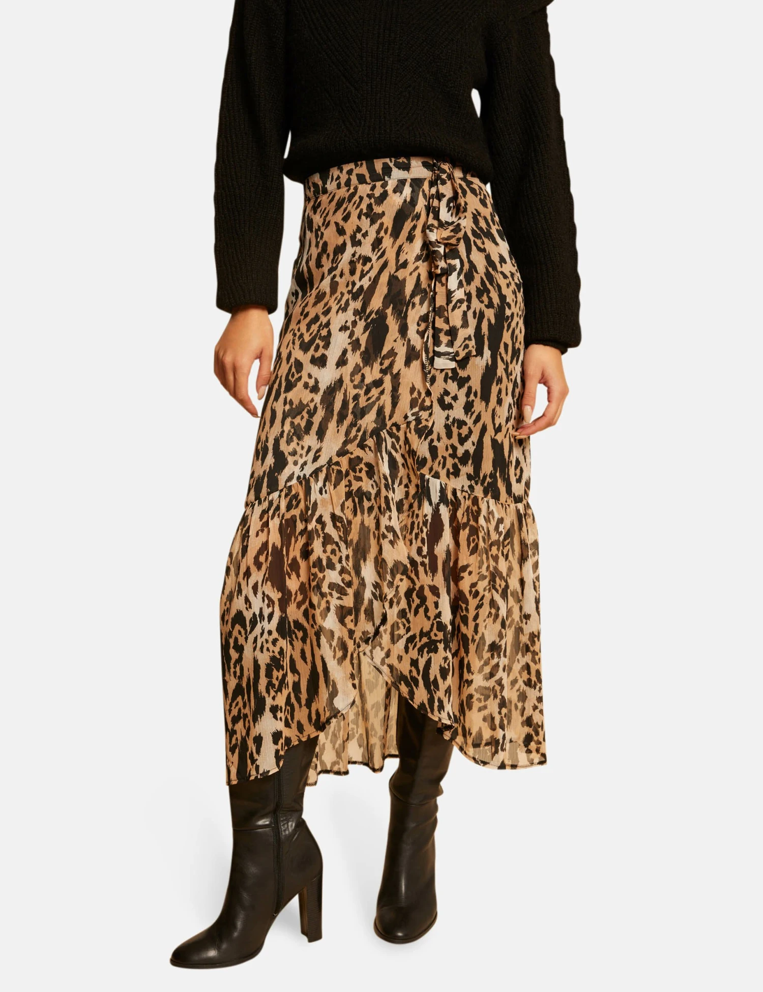 Jupe Longue Portefeuille Imprimée Multico Femme – Image 3