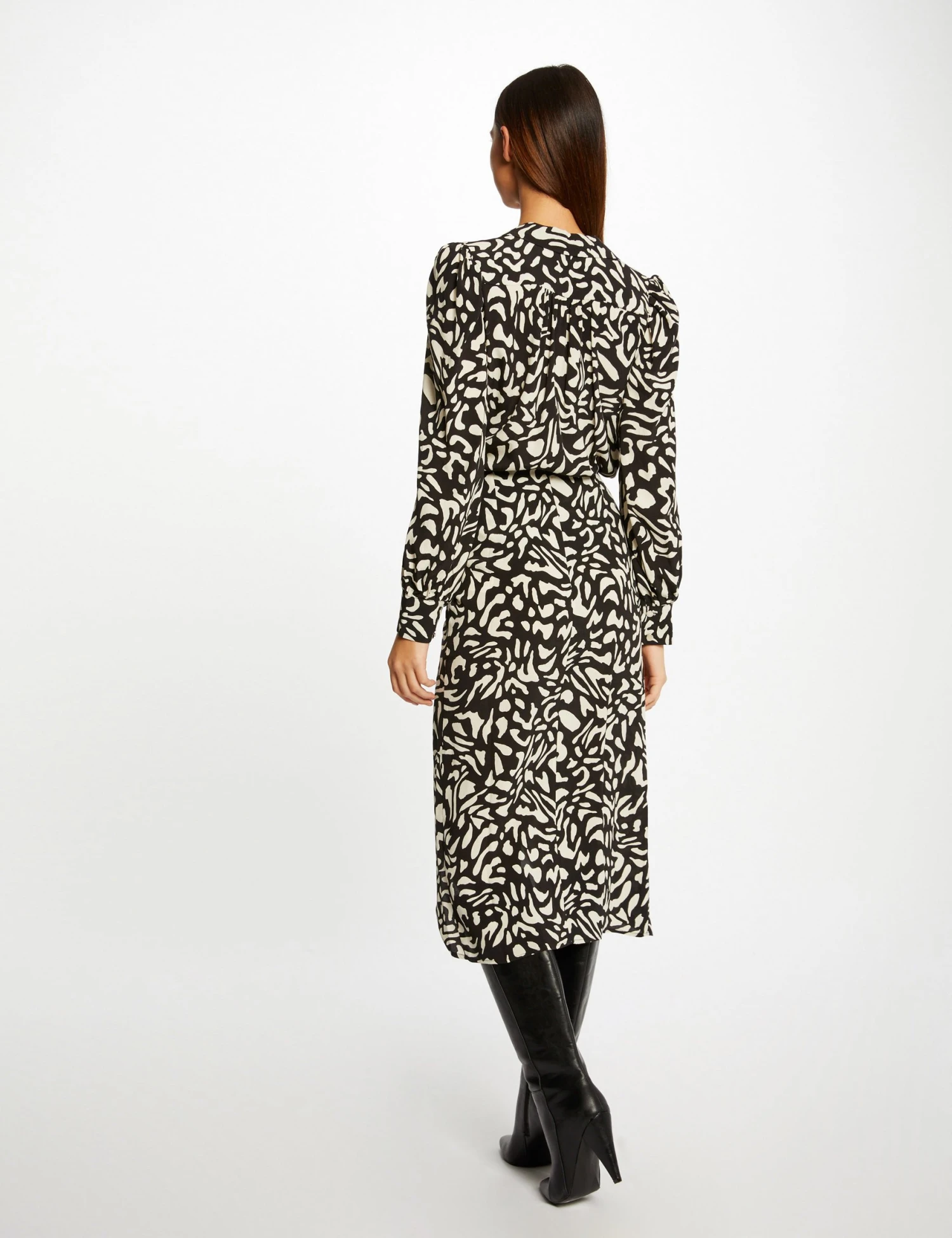 Jupe Midi Droite Imprimé Abstrait Multico Femme – Image 2