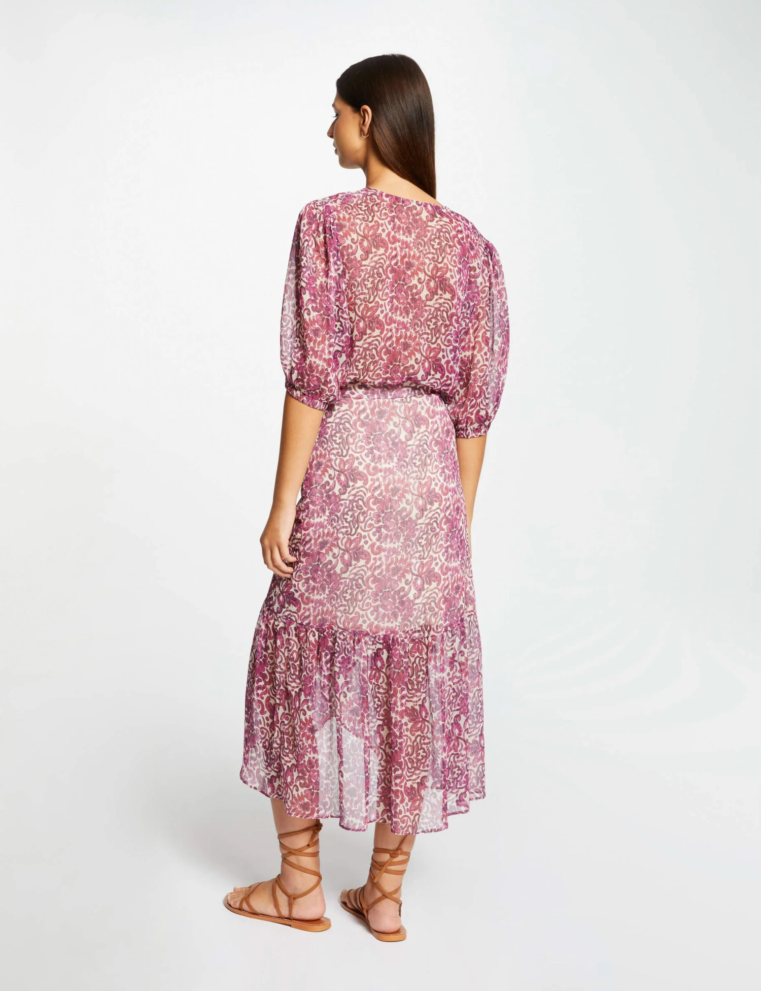 Jupe Midi Droite Imprimé Cachemire Multico Femme – Image 2