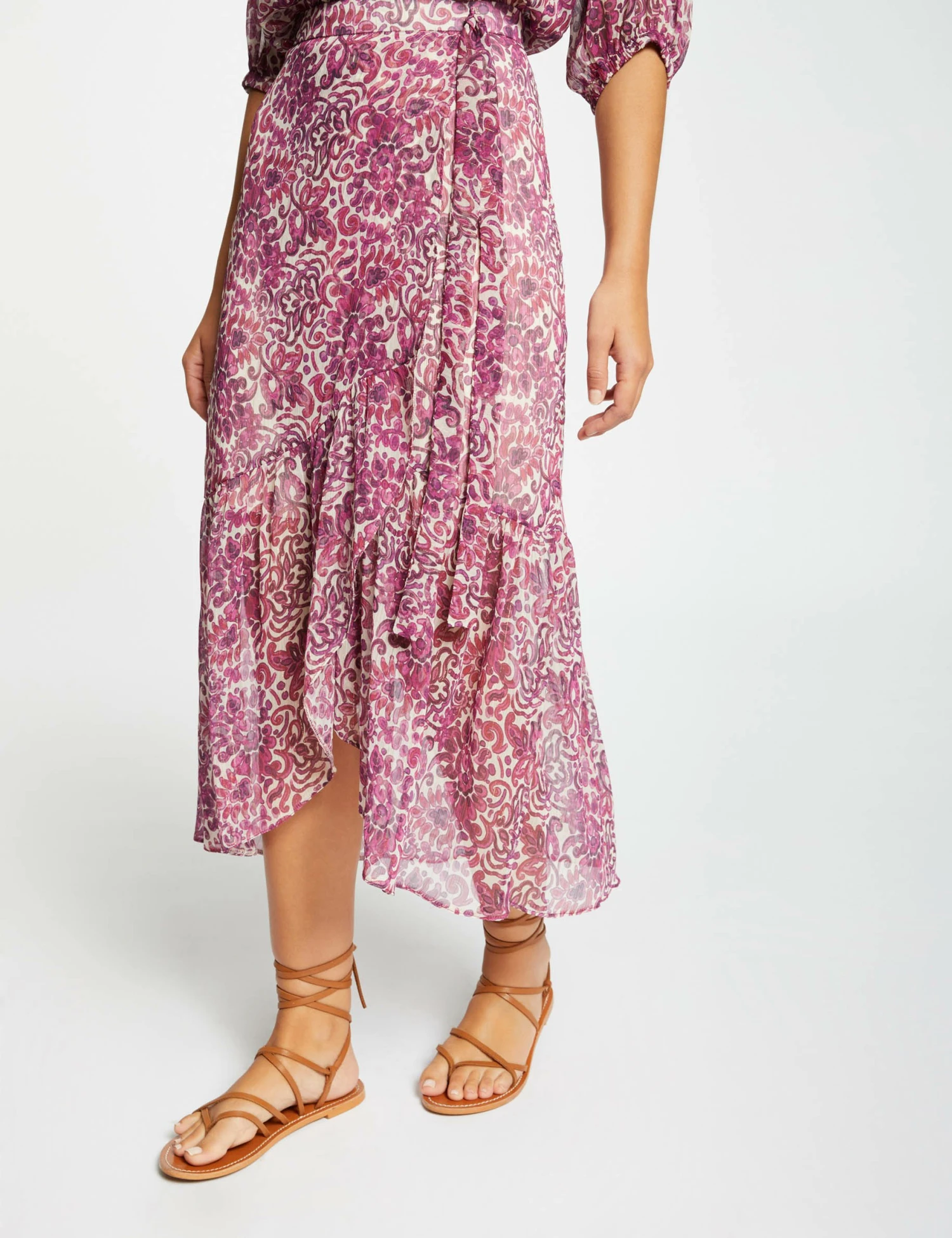 Jupe Midi Droite Imprimé Cachemire Multico Femme – Image 3