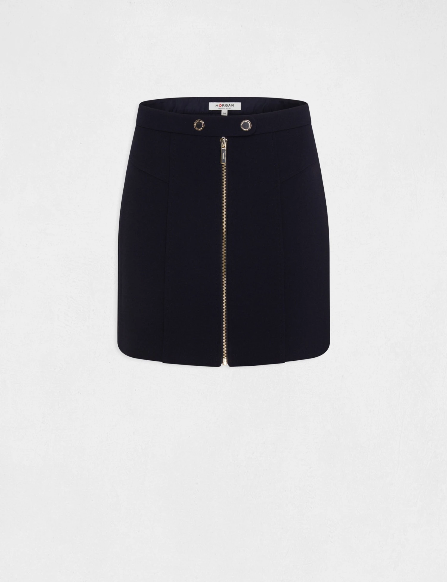 Jupe Trapèze Zippée Marine Femme – Image 4