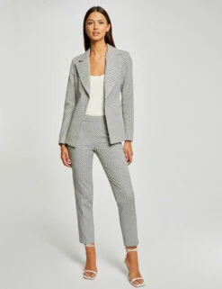 Pantalon Cigarette 7/8ème Imprimé Ecru Femme