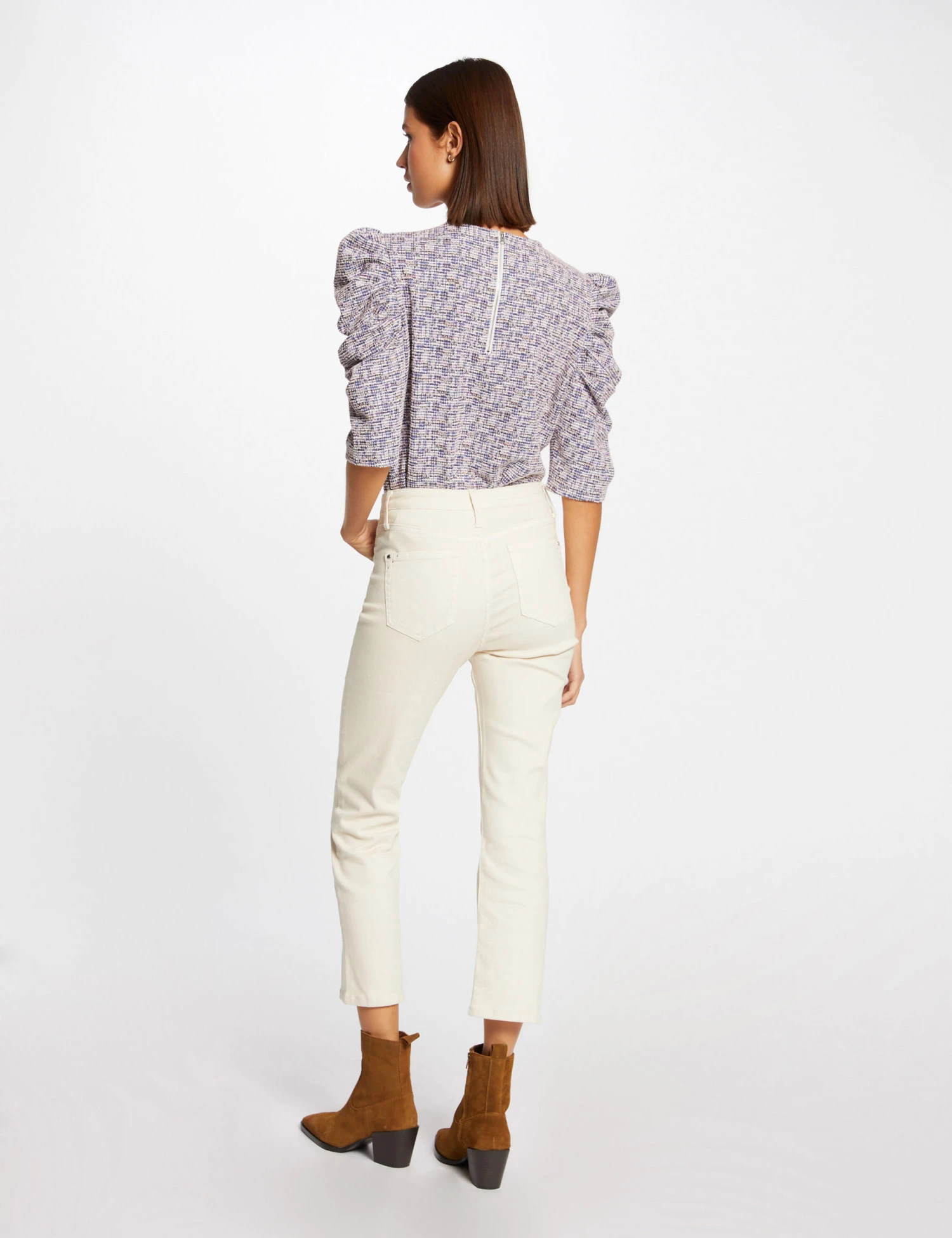 Pantalon Droit 7/8ème Ivoire Femme – Image 2