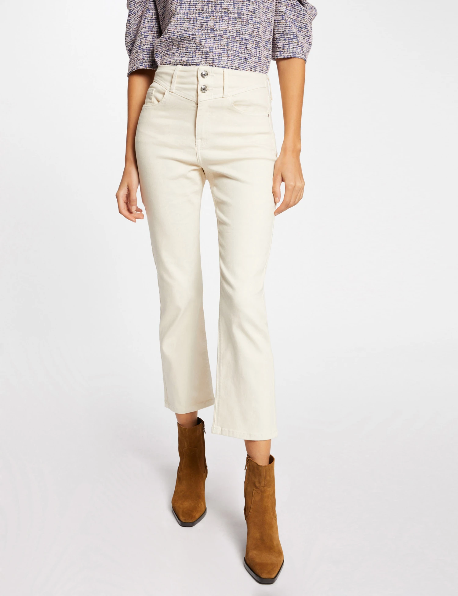 Pantalon Droit 7/8ème Ivoire Femme – Image 3