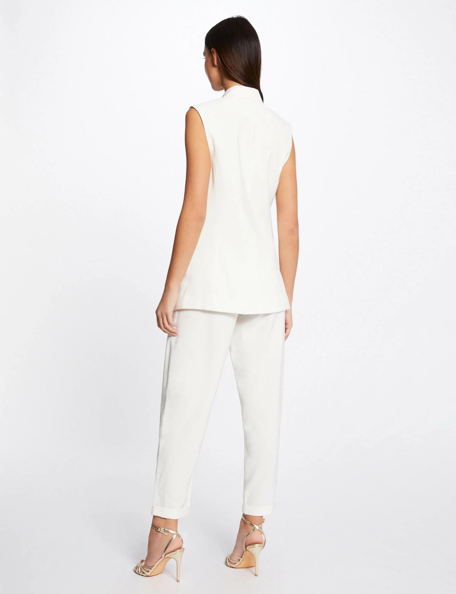 Pantalon Droit Fluide 7/8ème Ecru Femme – Image 2