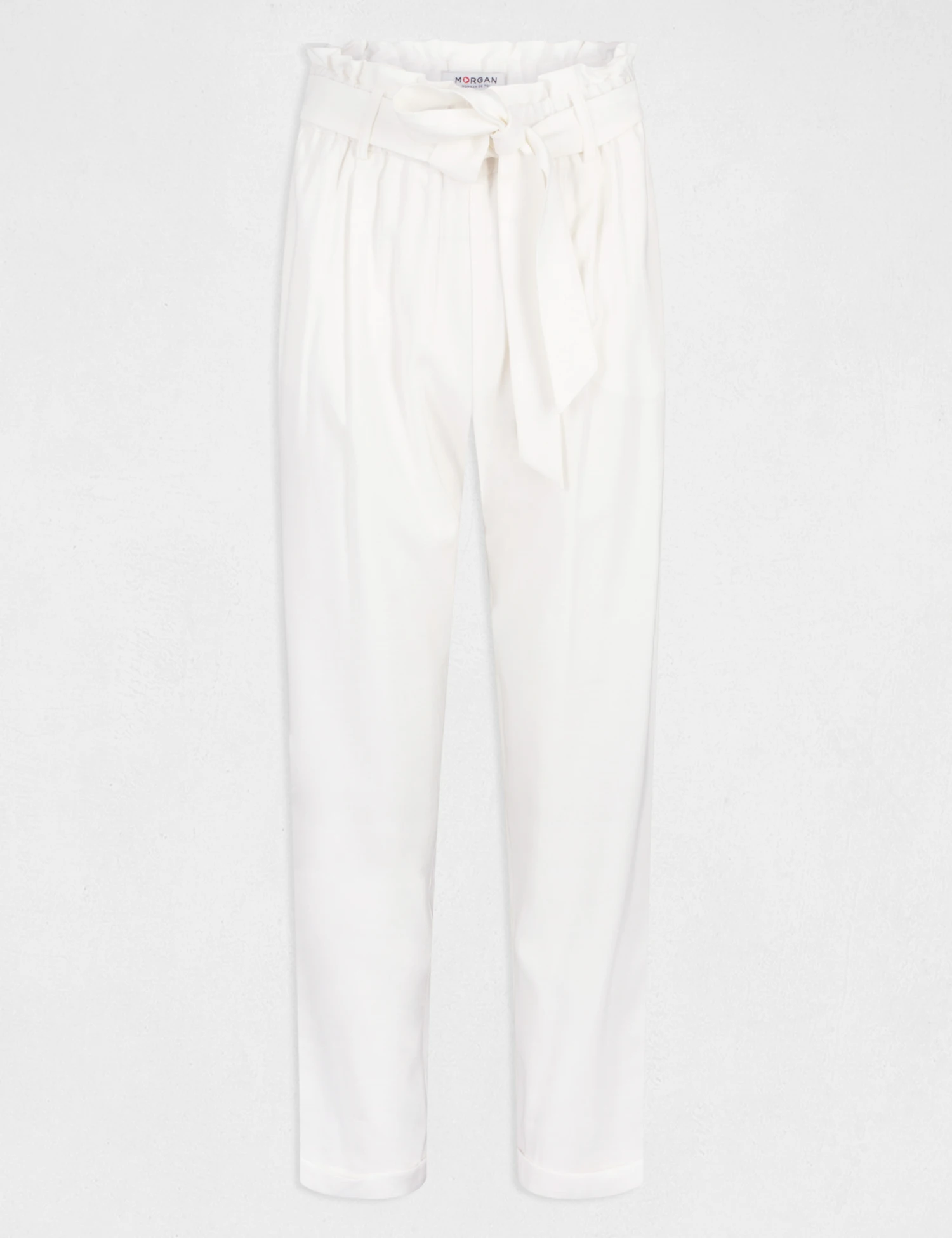 Pantalon Droit Fluide 7/8ème Ecru Femme – Image 4