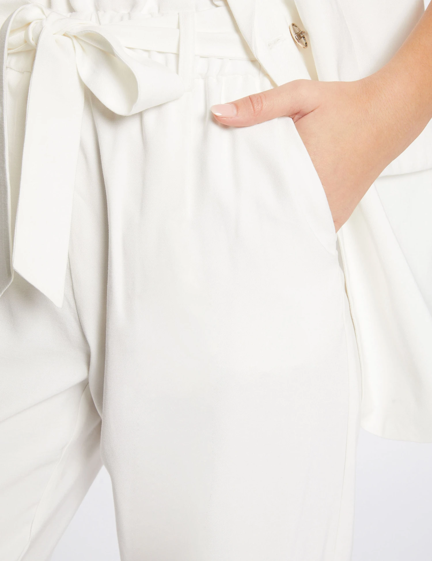 Pantalon Droit Fluide 7/8ème Ecru Femme – Image 5