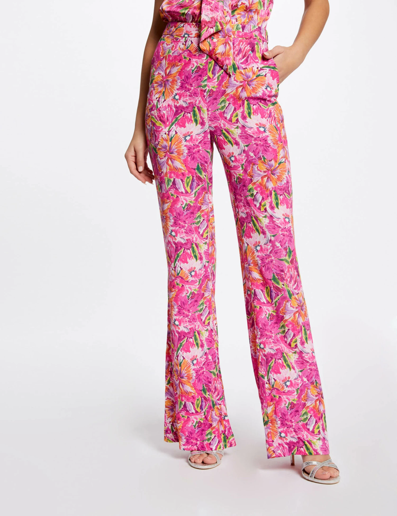 Pantalon Flare Fluide Imprimé Floral Multico Femme – Image 4