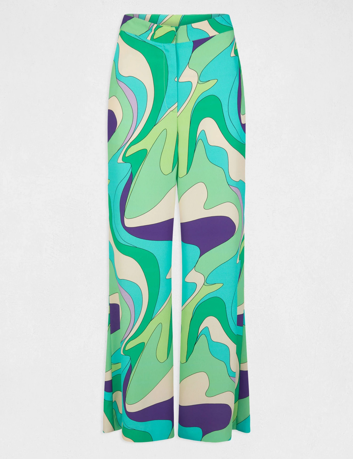 Pantalon Large Fluide Imprimé Abstrait Multico Femme – Image 4