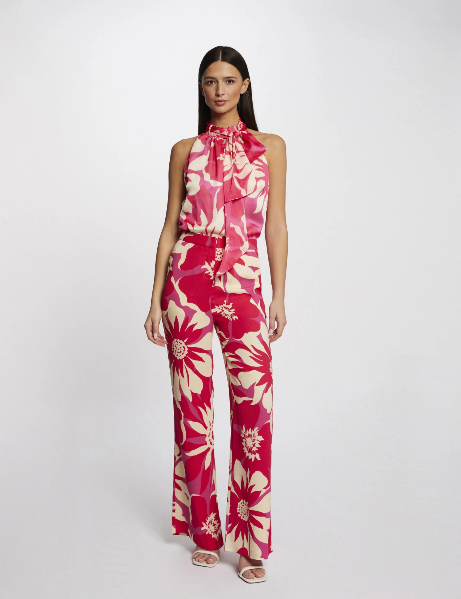 Pantalon Large Fluide Imprimé Floral Multico Femme