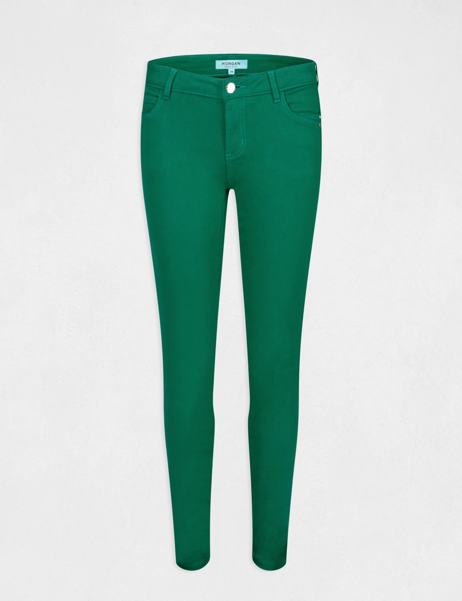 Pantalon Skinny Taille Basse Vert Femme – Image 4